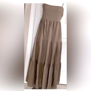 Anthropologie Charlie Holiday Isabella Tiered green Maxi Dress